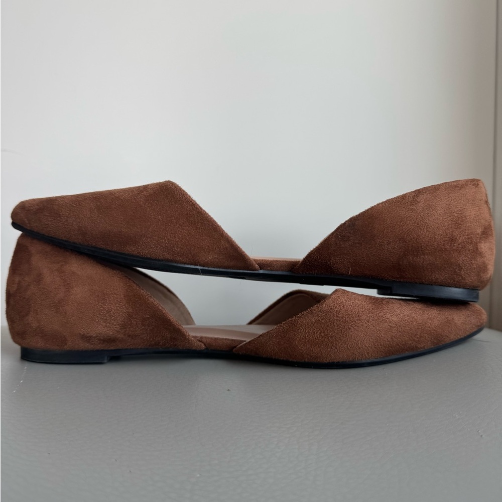 A New Day Julie Brown Faux Suede Ballet Flats with Side Cutout - Picture 5 of 7